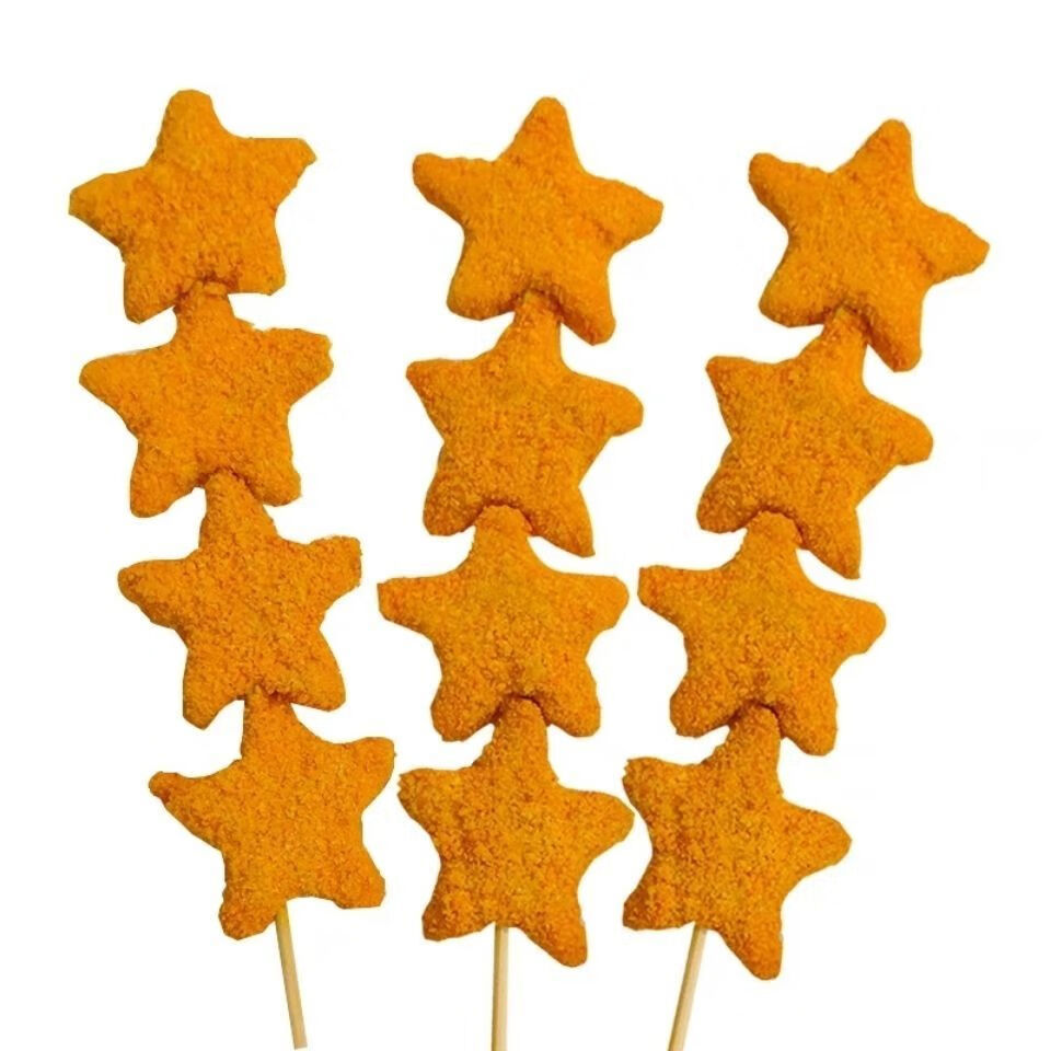 幸运星五星鸡块串1200g鸡肉鸡块油炸速冻休闲小吃冷冻半成品火龙串1包