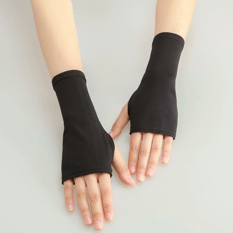 dafify无指手套薄款半指手套男女无指薄款透气莫代尔棉露指遮阳防晒