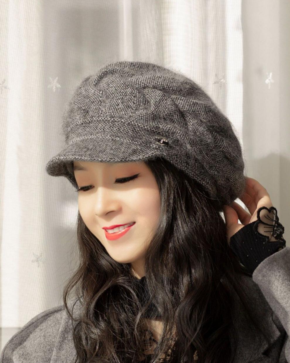 堆堆帽女秋冬帽子女秋冬百搭时尚洋气中年妈妈冬季女士加厚保暖贝雷