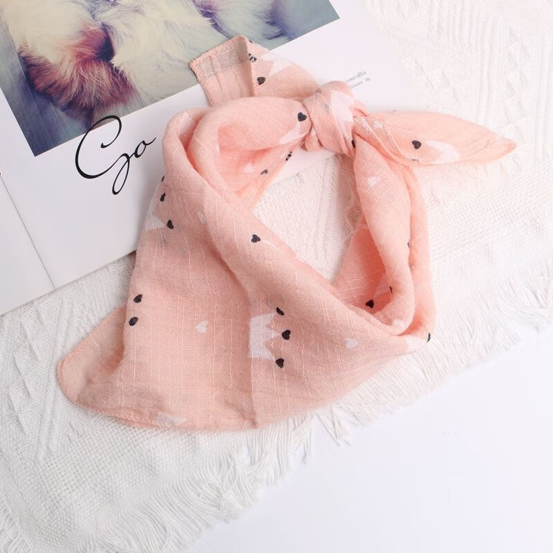 婴儿纱巾宝宝方巾春秋薄款男女童三角口水巾婴儿风保暖纱巾棉麻儿童