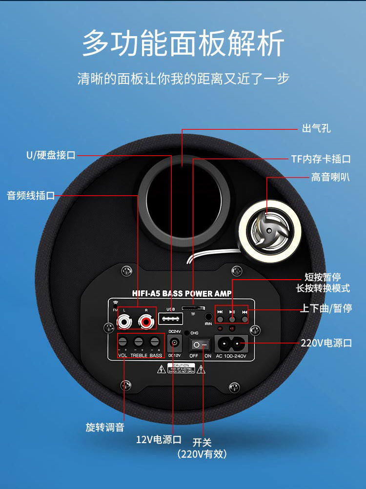 适用博士bose索尼sony适用先科新款家用无线蓝牙音响店铺专用重低音炮