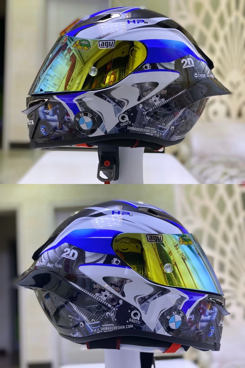 agv头盔 pistagpr70周年系列全盔黑金雪屋黑红轨迹摩托车头盔男女