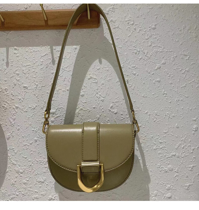 香港代购小mk真皮马鞍包腋下包包女新款潮时尚百 搭真 皮设计洋气单肩