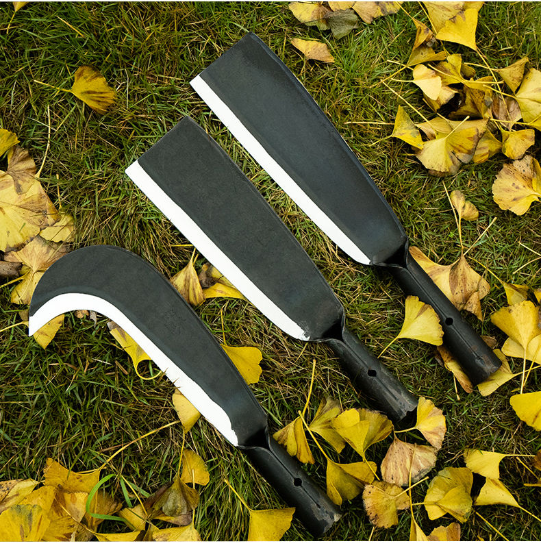 砍树钢刀镰刀柴刀锰钢开路刀直刀加长劈柴割草农用换换新 弯钩割两用