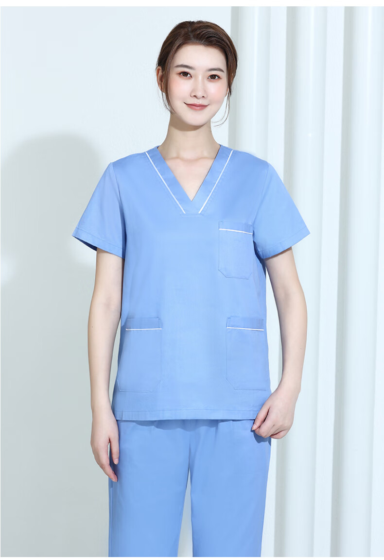 洗手服洗手衣钕长 袖全棉刷手服男短 袖口赠送随机礼品定制款 男洗手