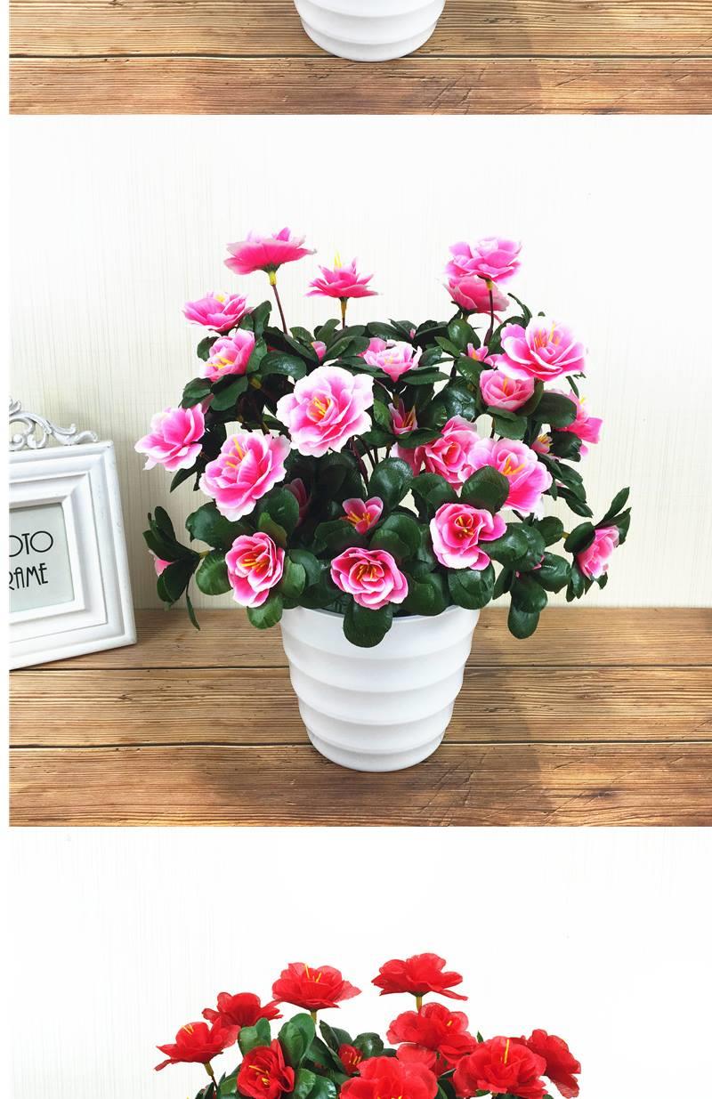 现货直发仿真杜鹃映山红假花绢花盆栽套装田园仿真花室外塑料花装饰花