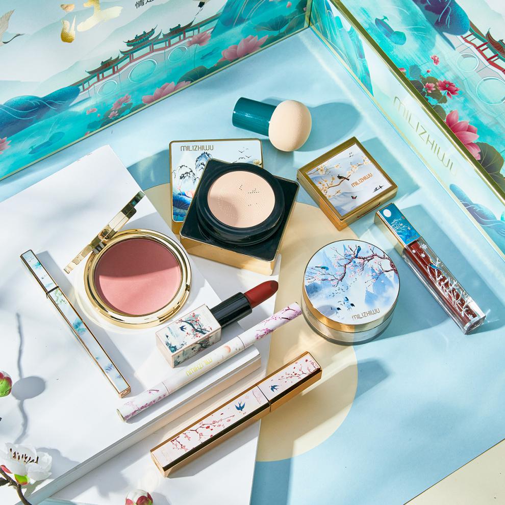 江南风彩妆套装情人节礼物中国风口红化妆品全套抖音同款 江南风彩妆