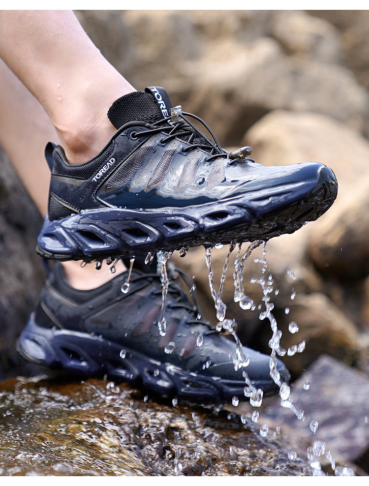 悍途同款溯溪鞋男春夏户外钓鱼网面透气防滑两栖鞋涉水速干徒步鞋藏蓝