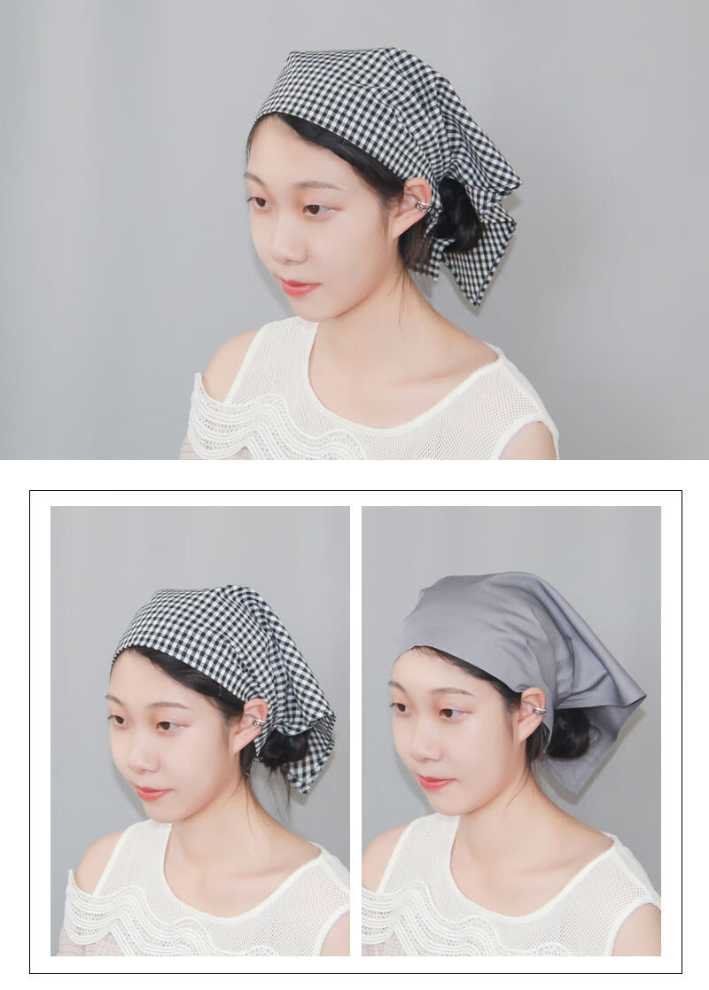 bitced新品餐厅服务员带的头巾厨房头巾帽饭店餐厅工作日式女服务员