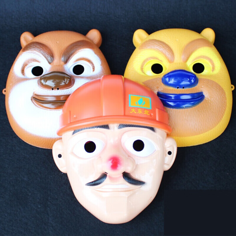 光头强熊大熊二熊出没卡通儿童节万圣节学校表演节目道具儿童面具