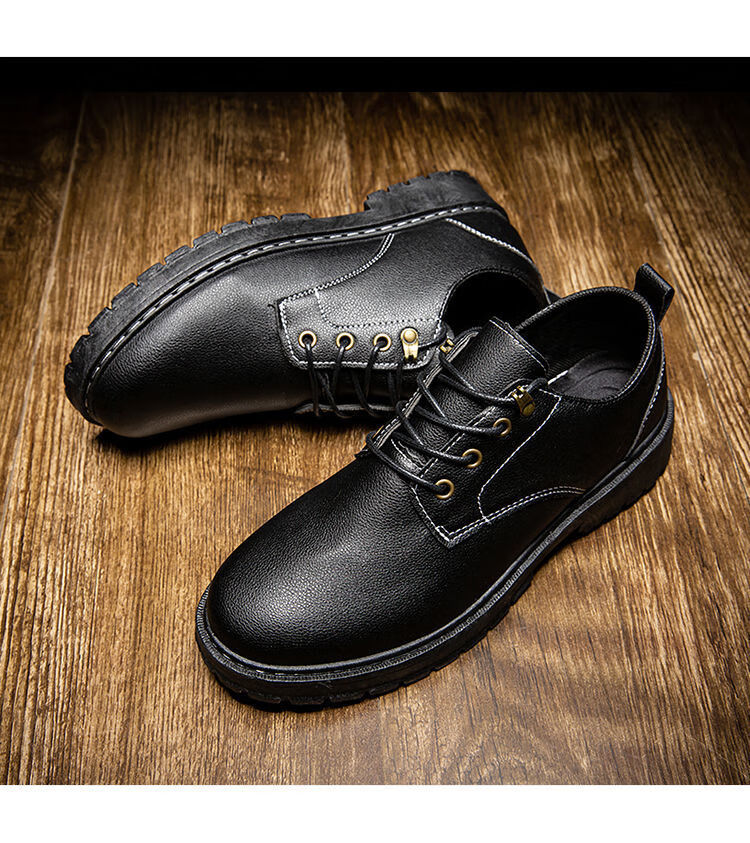 男士皮鞋休闲男鞋青年防水防油厨师防滑工作鞋子男黑色上班劳保鞋q66