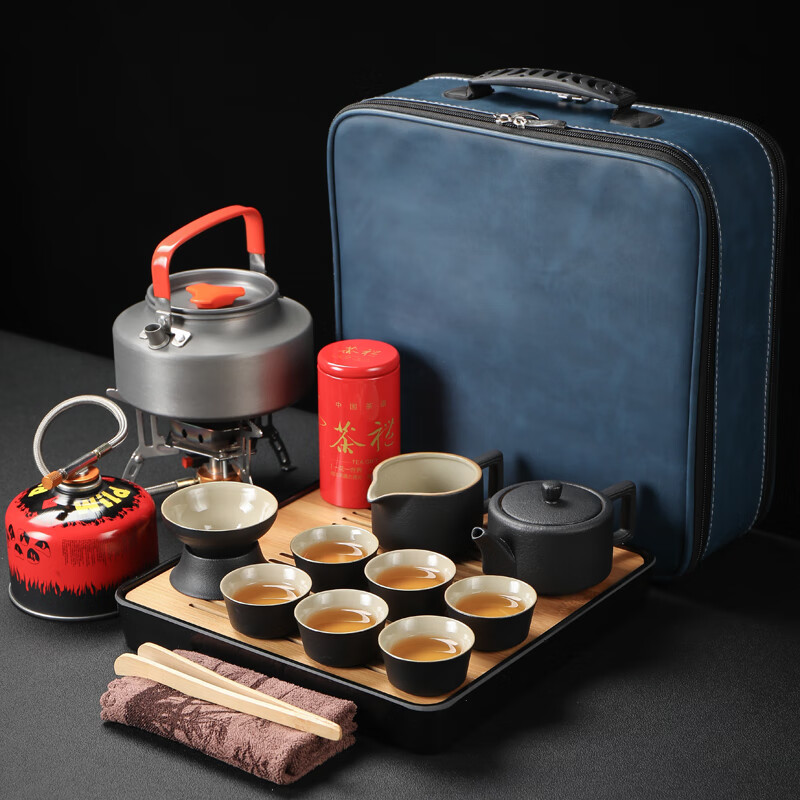 户外茶具套装便携式旅行茶具便携户外烧水壶野外烧水套装自驾游炉具