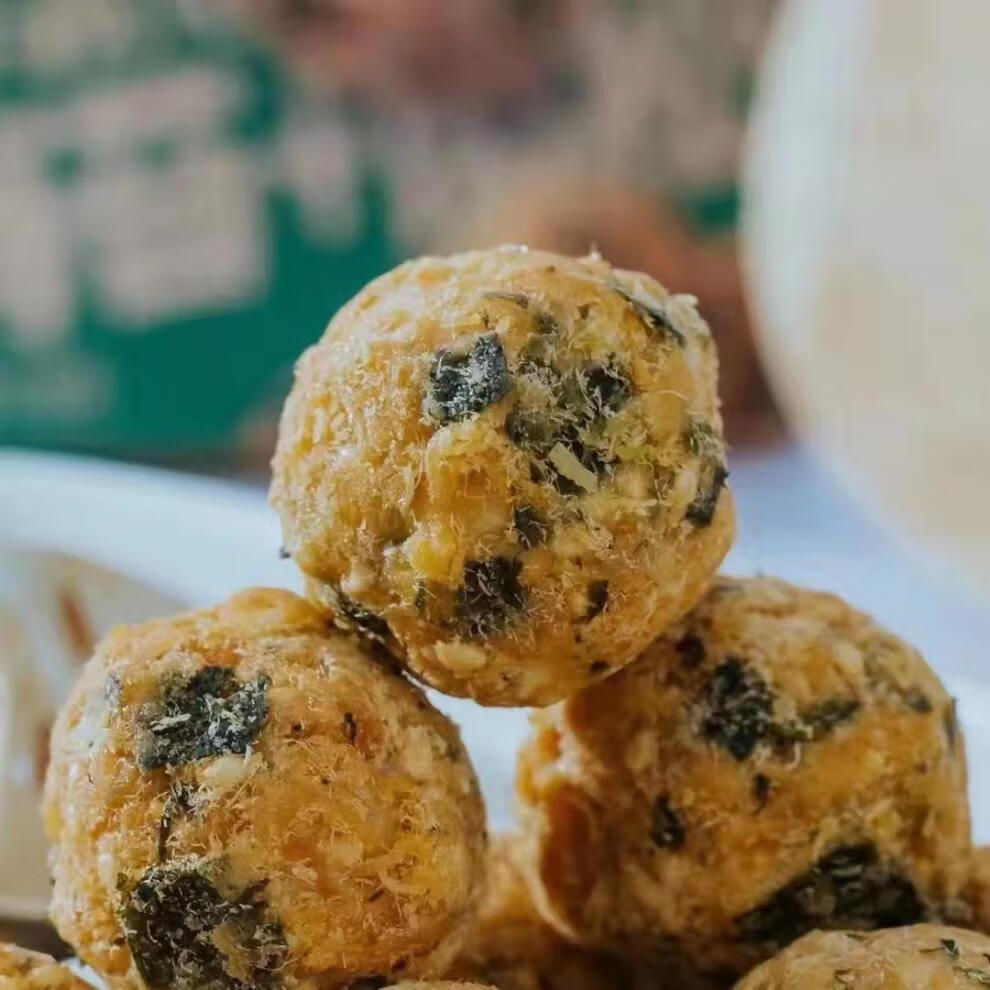 卡仕伽海苔肉松五黑芝麻丸爆浆小丸子108克奶油夹心独立网红糕点l108