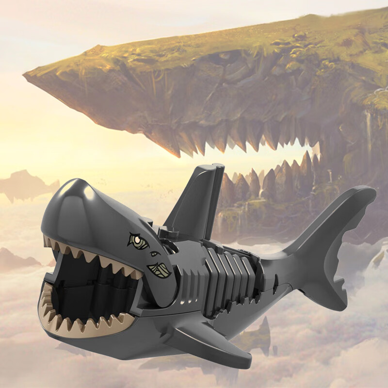 60乐高积木男孩女孩成人儿童拼装玩具鲨鱼人仔积木第三方加勒比