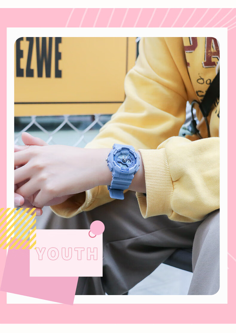 casio卡西欧联名款snoopy史努比手表女运动简约气质初中生高中生防水