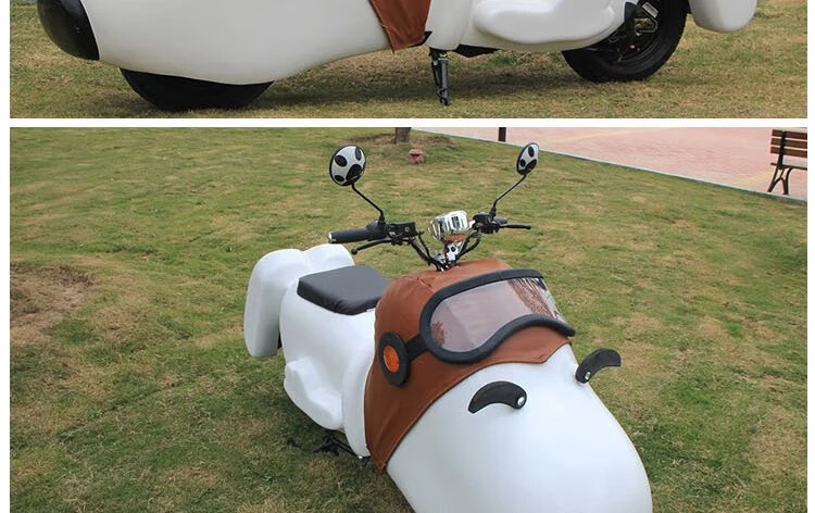 【jd品质】史努比电动车大人摩托车同款定制电瓶车大奶狗网红snoopy小