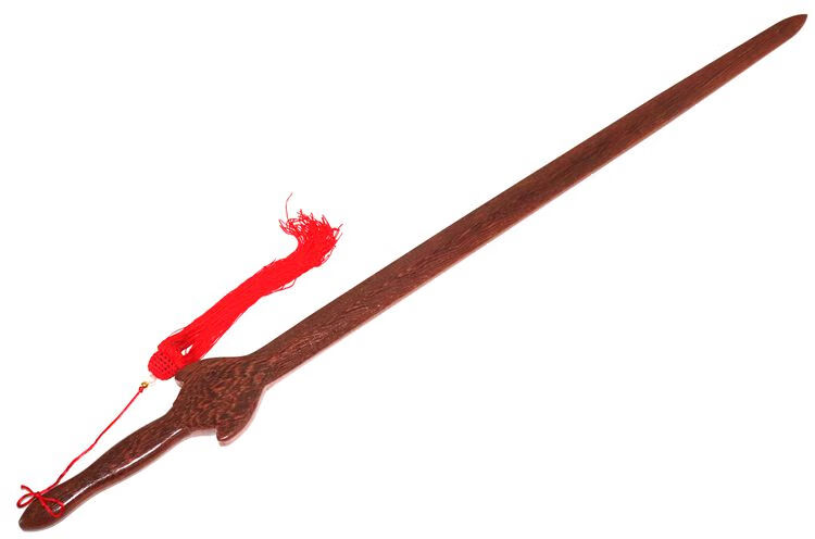 晨练练习木剑武术太极剑铁木一体剑中式拔刀术竹剑小孩表演剑