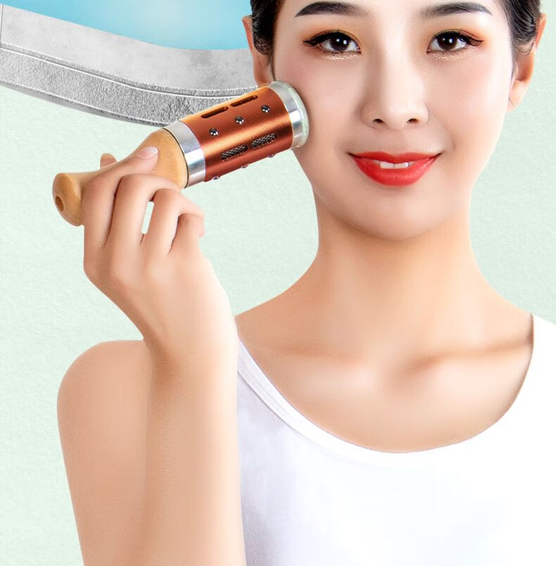 玉石面部艾灸棒器具手握滚动式神器美容院脸部专用仪器温灸桃花罐普通