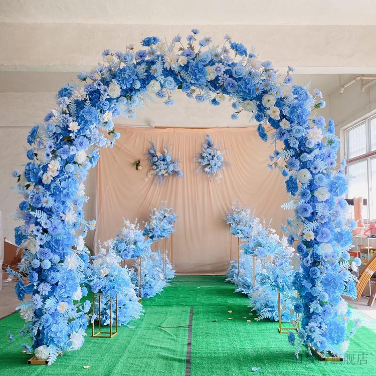 气球拱门支架铁艺铁艺双杆拱门架子舞台布置t台扎花门婚礼场景装饰