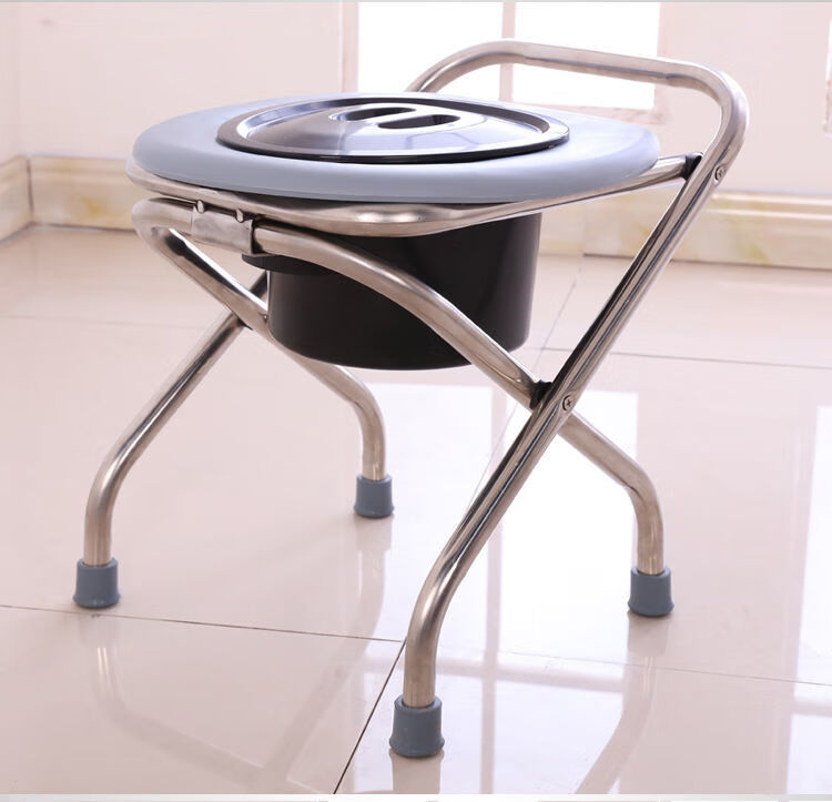 便椅孕妇坐便器厕所蹲厕大便凳马桶病人座便45cm折叠靠背带扶手带桶p6