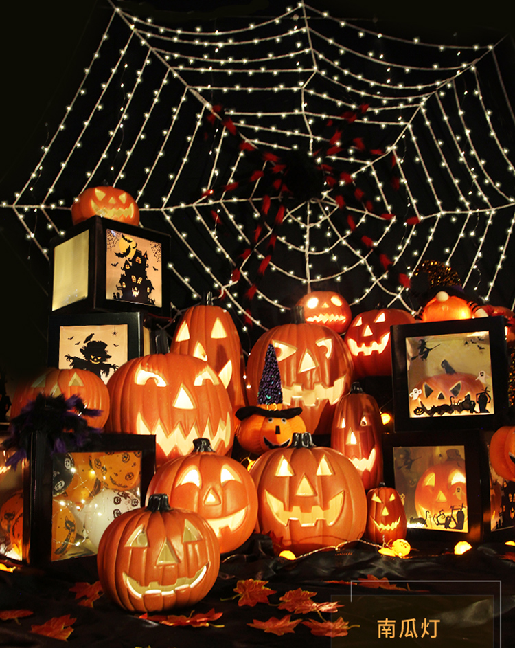 赢夫人南瓜灯万圣节装饰品商场橱窗酒吧幼儿园场景布置摆件道具儿童