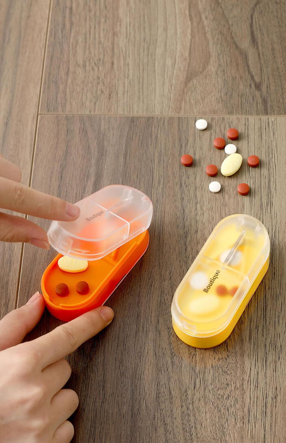 2022新款密封药盒切药片神器药盒切药器分装便携分药7天分割器切片