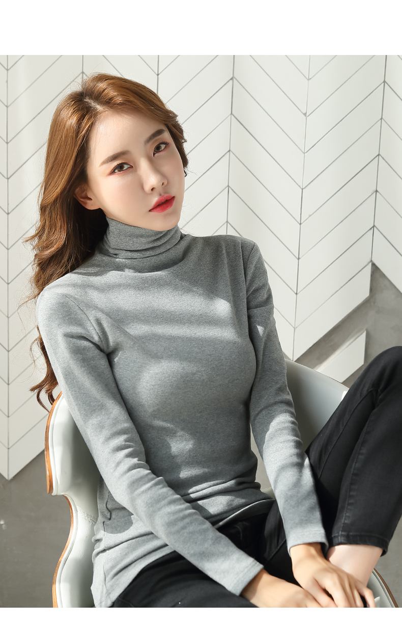 特价捡漏打底衫女高领打底衫女2021秋冬修身黑色长袖t恤韩版洋气加绒