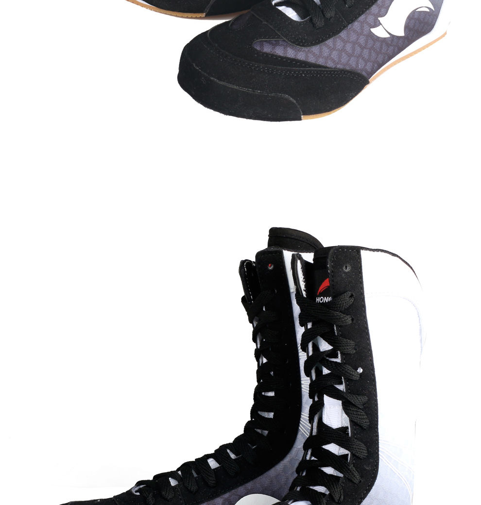 精选拳击鞋高帮拳击鞋男女摔跤鞋成人格斗鞋子散打儿童训练鞋搏击比赛