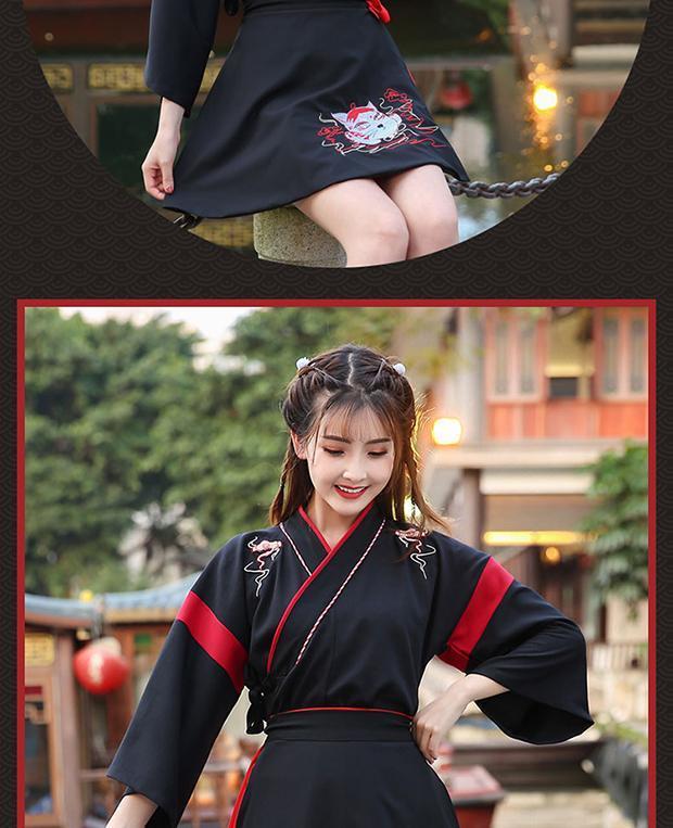 寄明月舞蹈服改良汉服女学生古装猫又交领刺绣两件套风sing寄明月千盏