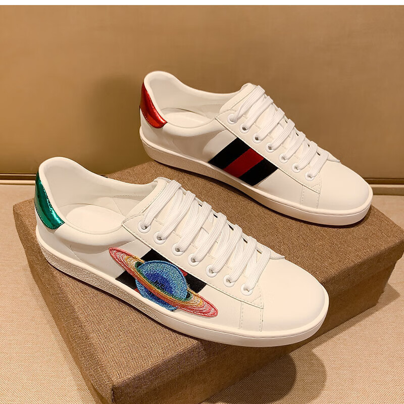 欧洲站酷奇· 酷琦 gg酷奇星球刺绣小白鞋男女情侣鞋子鸳鸯尾板鞋