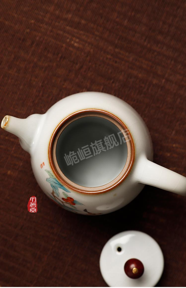 大茶壶陶瓷器大容量 茶壶泡茶器功夫茶具单壶小茶杯套装手抓复古家用