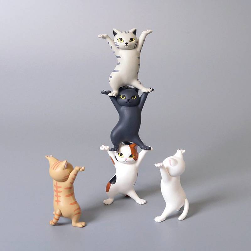 妖娆猫笔架 纵向书写qualia妖娆猫托举猫猫笔架创意猫咪支架猫万物皆