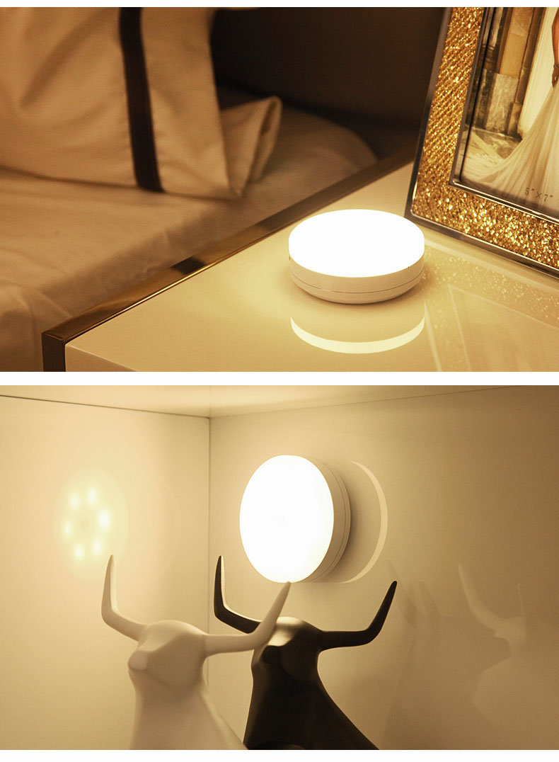 智能人体感应夜灯家用过道充电式自动声控光控楼道走廊壁灯的 旋转