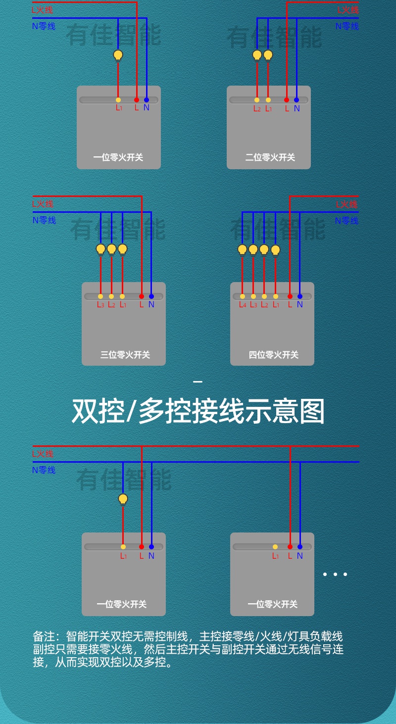 免布线开关接线图图片