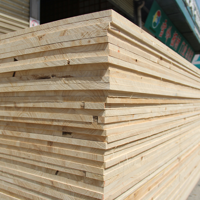 7-17mm杉木指接板e0级实木集成材家具板衣柜背板有节指接板杉木板