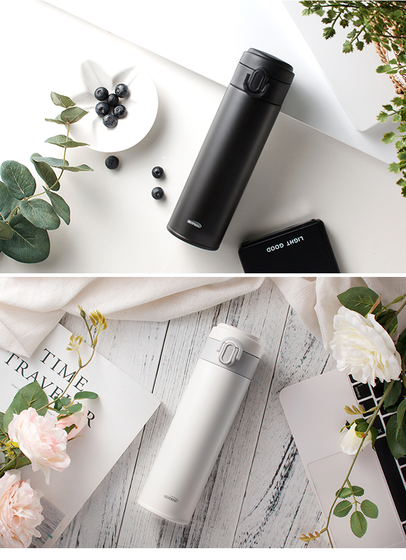 索野保温杯德国保温杯女士水杯子男茶杯韩版316便携小弹跳学生儿童