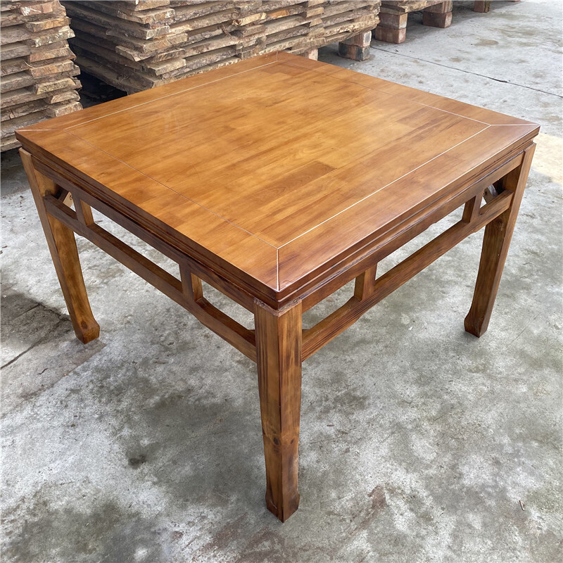 实木四方桌老式八仙桌新中式简约仿古家用饭店农家乐商用餐桌餐椅