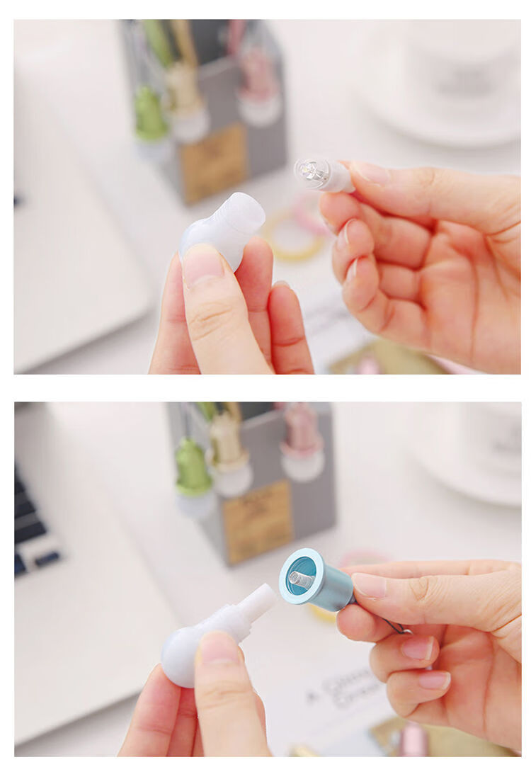 灯泡笔发光带灯吊坠创意可爱白光多功能带灯笔中性笔学生高雅蓝2支