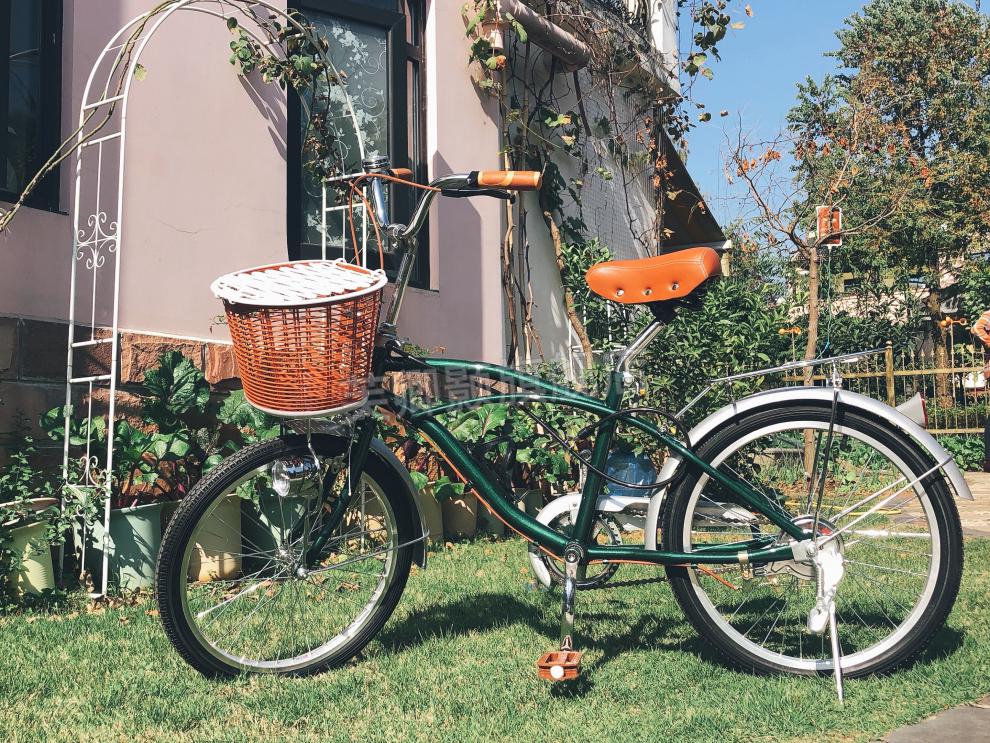 自行车20寸日本川崎车日式公主车内变速复古车通勤车淑女车立体红银