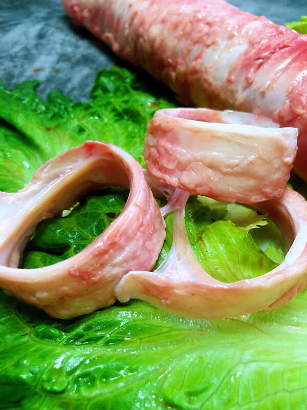 现宰新鲜牛气管精修去油牛肺管牛喉管牛软骨脆骨牛杂类新鲜现取三斤牛