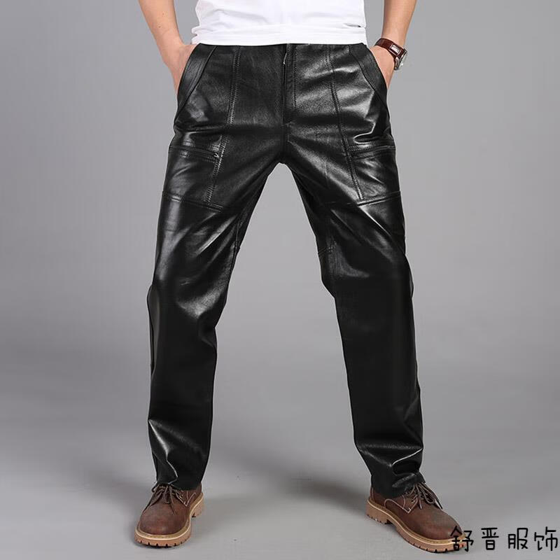 支持国货现货库特优加绒皮裤男加肥加大皮裤男加绒