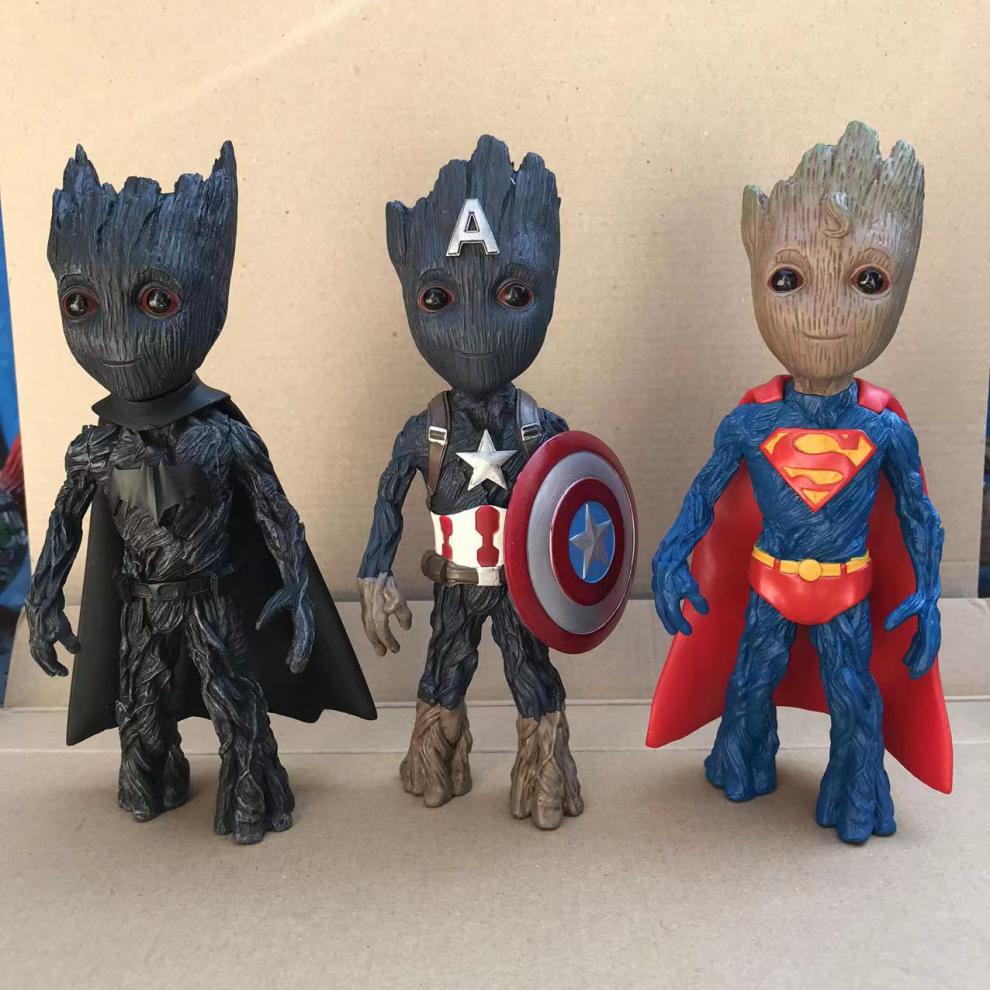 万代格鲁特手办模型摆件玩具银河护卫队小树人一拳超人蝙蝠侠公仔树脂