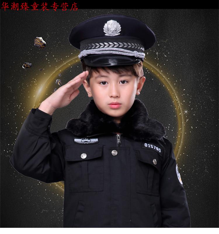 服装男女童警官小交警衣服小孩子警察特训服万圣节黑猫警长演出服男女