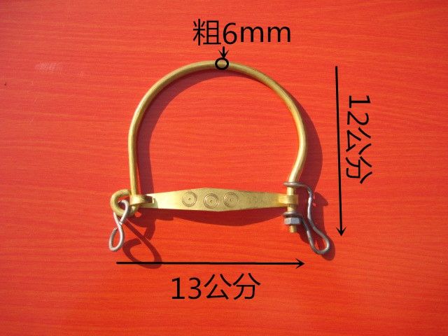 黄铜牛鼻栓牛鼻圈养牛设备器械牛鼻环拴牛环牛鼻钳畜牧用品 8mm加粗