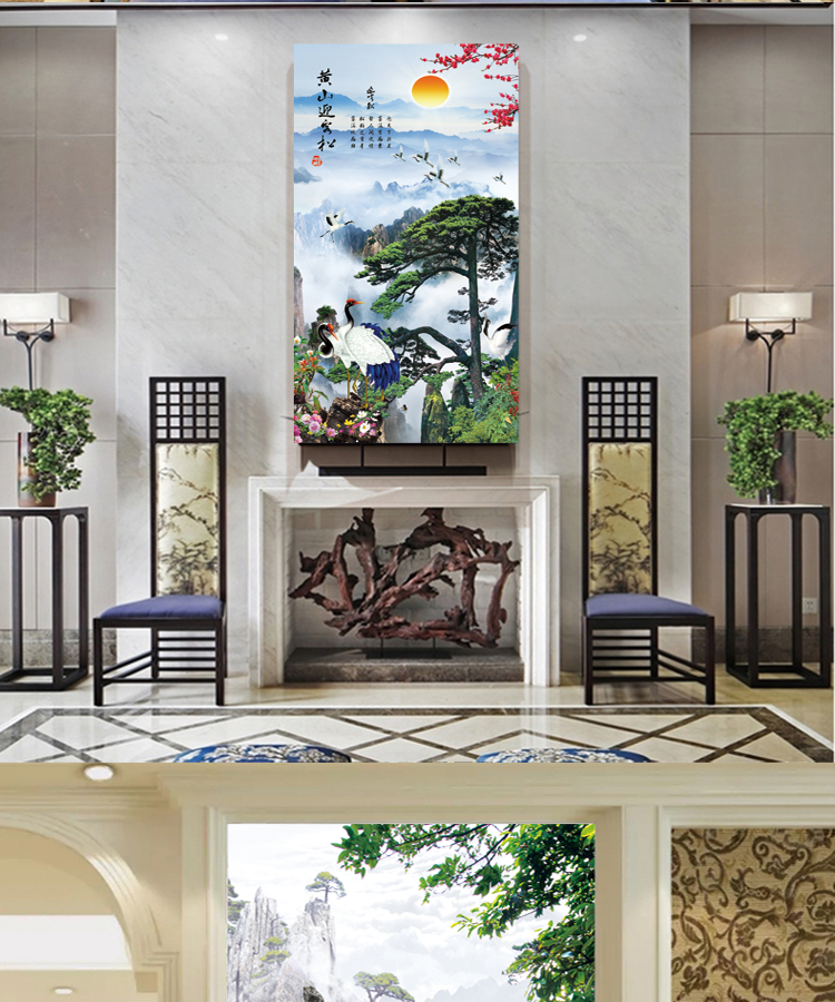 卫生间门贴画山水画贴纸墙贴墙纸自粘墙画厕所墙壁防水 天鹅戏水 中