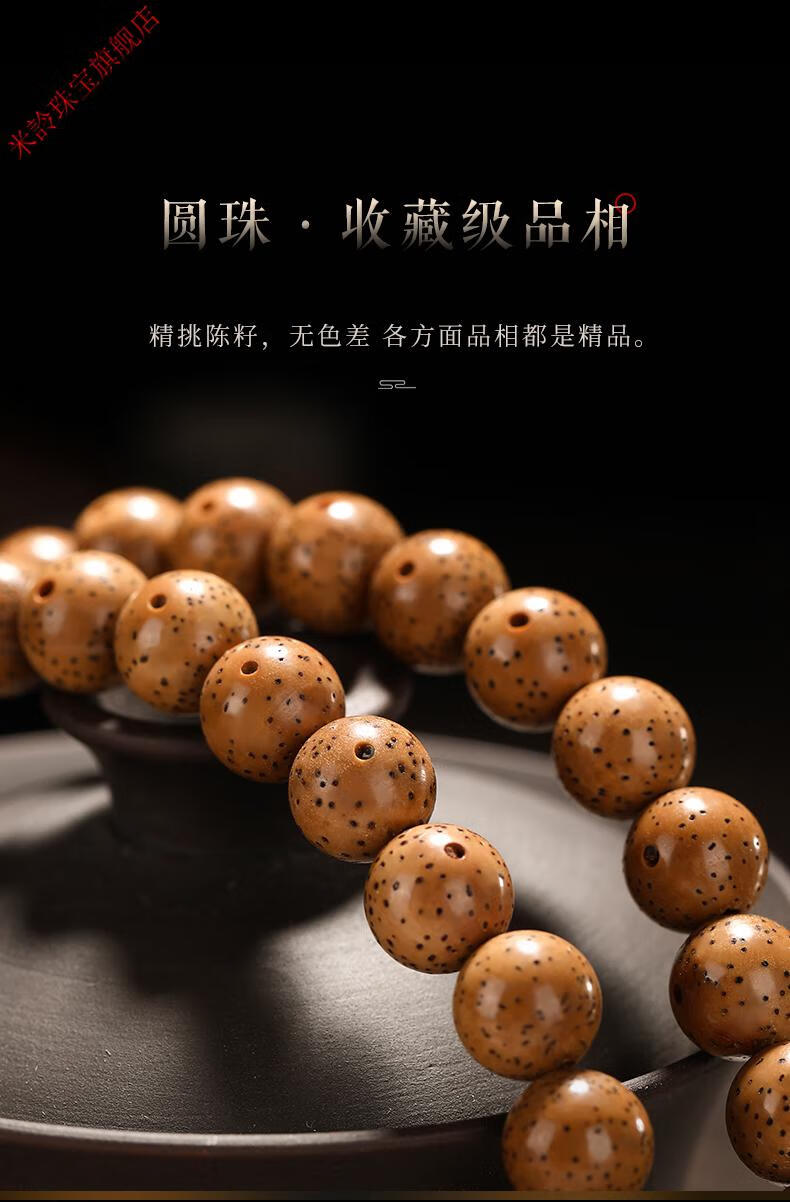 十年陈籽星月菩提子原籽手串男108颗正月收藏级老籽十年陈籽圆珠11mm