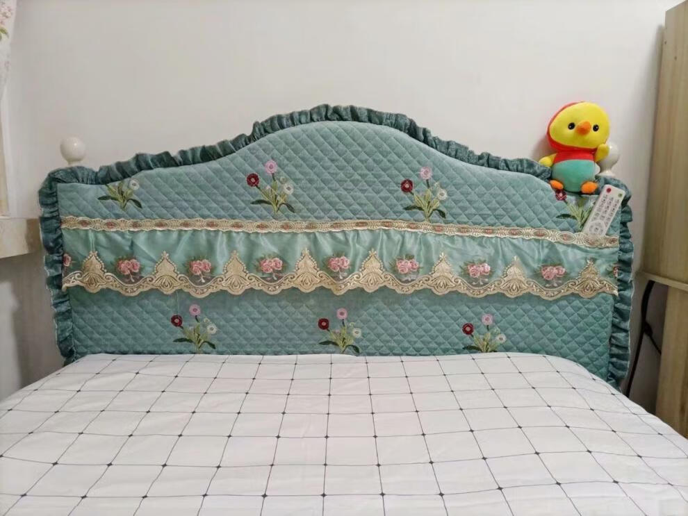 定做欧式床头罩套不规则老式夹棉布艺半圆弧度异形防尘靠背保护套灰人