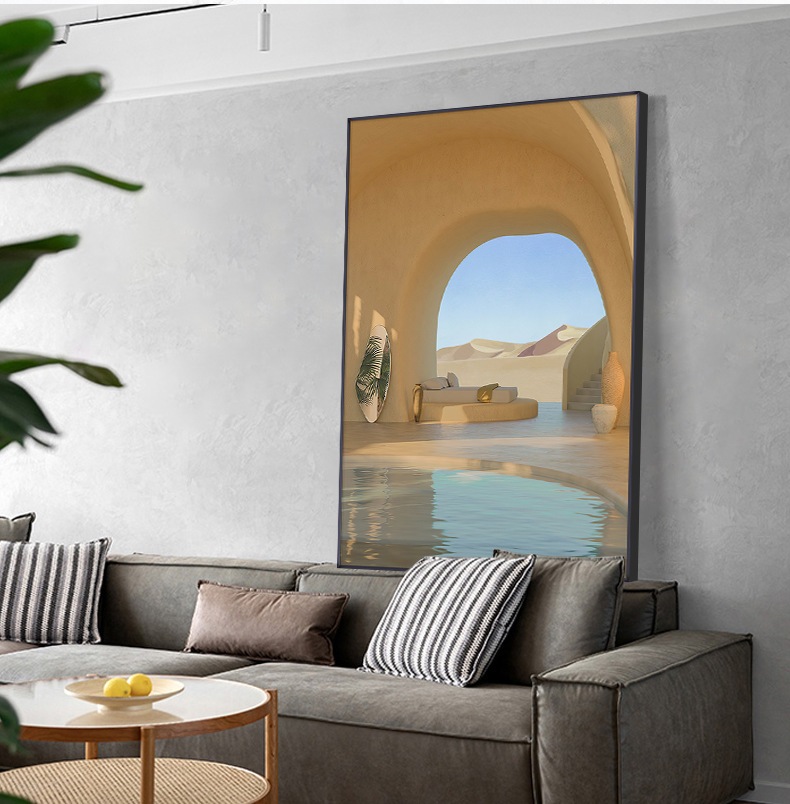 华为(huawei)生态家居同款空间延伸感沙发背景墙装饰画现代简约超大幅