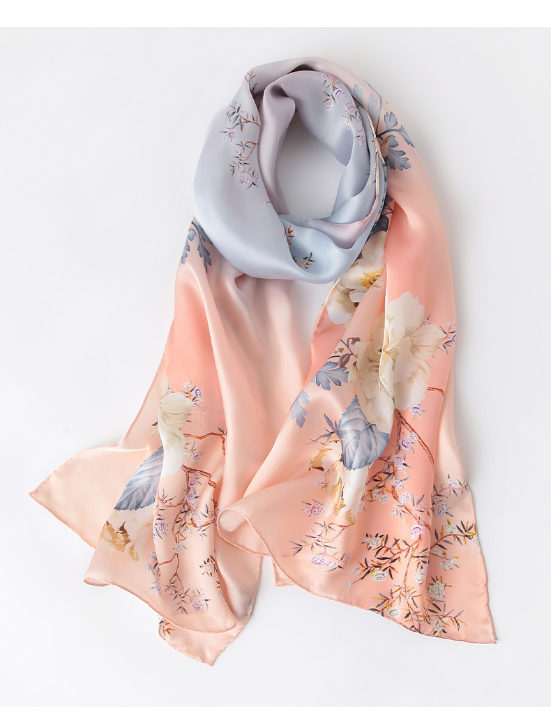 恒源祥三八妇女节礼物中国风真丝围巾桑蚕丝披肩送礼盒妈妈丝巾披肩鱼