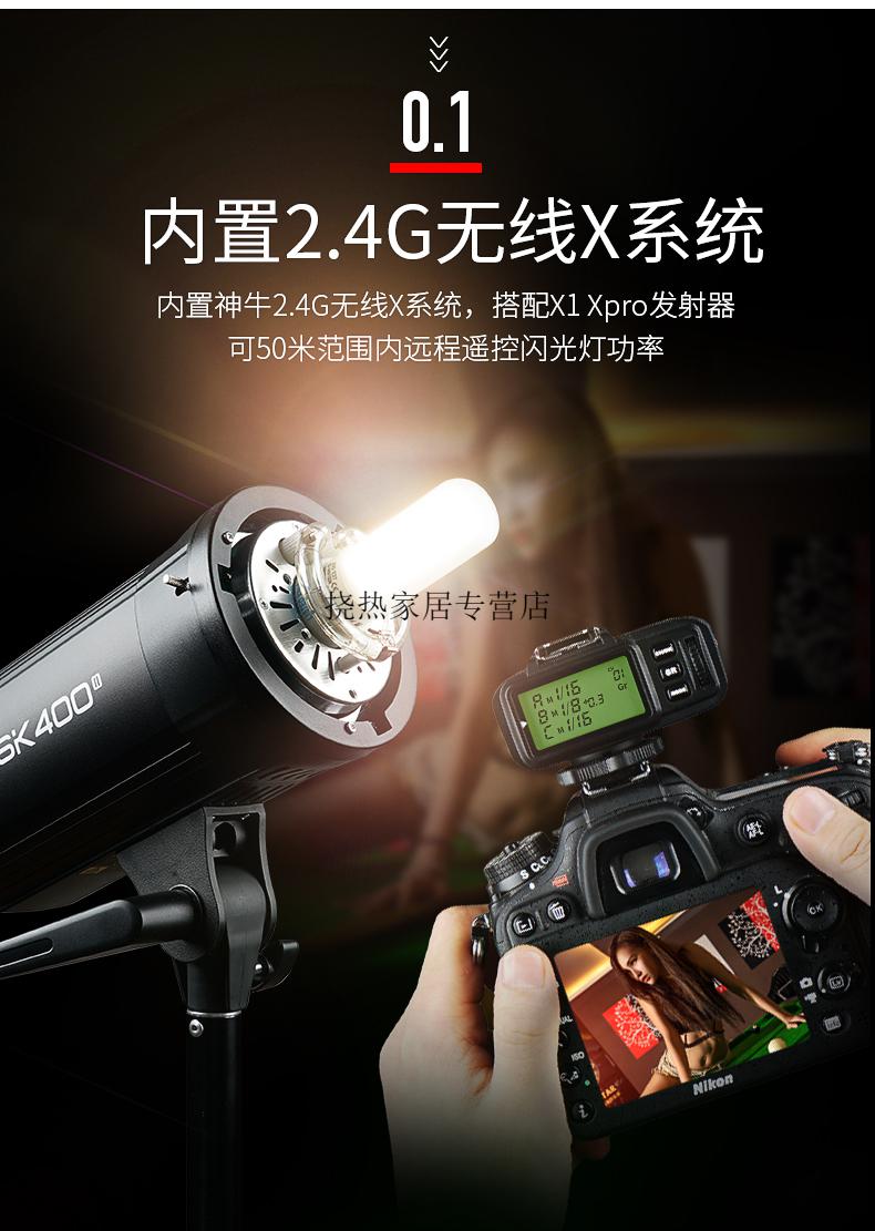 糖蚁sk400闪光灯神牛摄影灯skii400w二代影室闪光灯套装柔光箱摄影棚